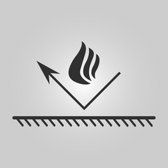 Fire resistant coating icon - fireproof illustration - bonfire - Vector