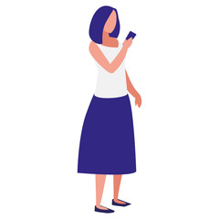 woman using smartphone character