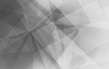 black and white abstract background with geometric pattern, layers of triangle shapes in gray and white in modern design