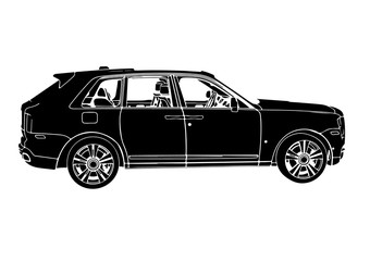 Fototapeta premium silhouette luxury off-road suv car vector