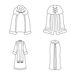 Vector illustration of robe and garment logo. Collection of robe and cloth vector icon for stock.