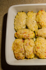 twice baked potatoes  with melted cheese
