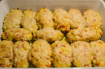 twice baked potatoes  with melted cheese