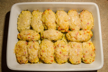 twice baked potatoes  with melted cheese
