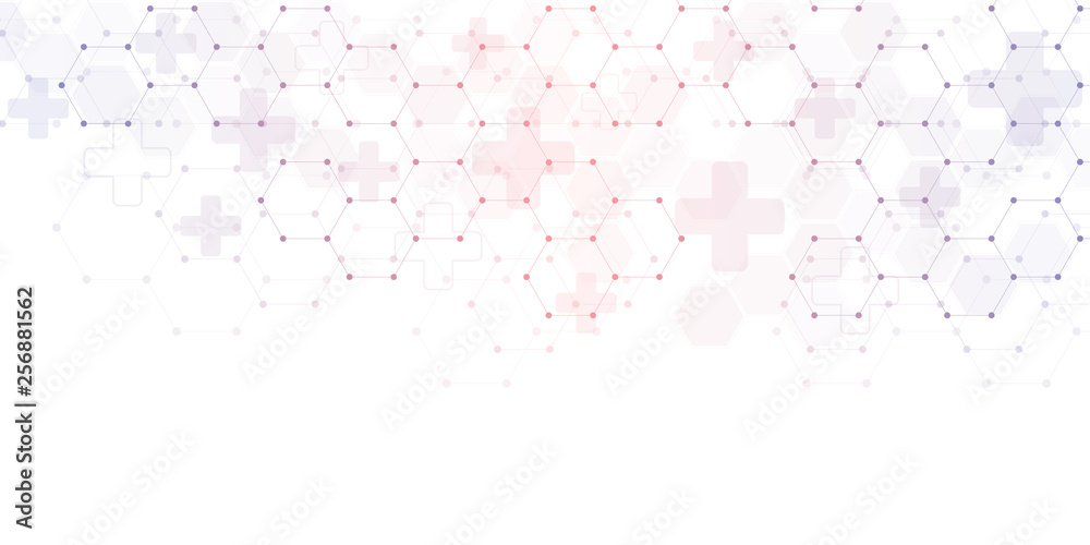 Aufkleber abstract medical background with hexagons pattern. concepts and ideas for healthcare technology, inn