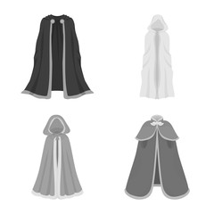Vector design of textile and cloth symbol. Set of textile and clothing stock vector illustration.