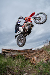 Naklejka premium Enduro bike rider