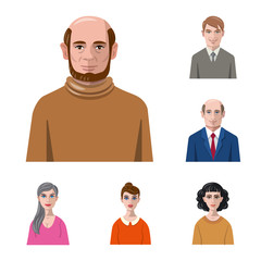 Vector design of avatar and face logo. Collection of avatar and profile stock vector illustration.