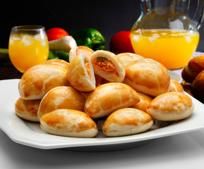 Brazilian snack. Meat Esfiha