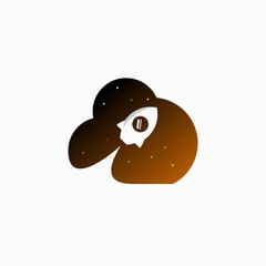 Rocket logo vector