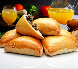 Brazilian snack. Meat Esfiha