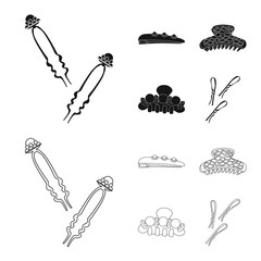 Vector illustration of beauty and fashion icon. Collection of beauty and female stock vector illustration.