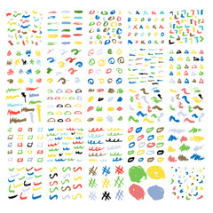 Mega Pack, 25 Style Abstract Scribble colorful Big Mark Pattern for Background, Paper Wrap, Banner, curtain, etc