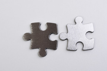 metal puzzle on a white background