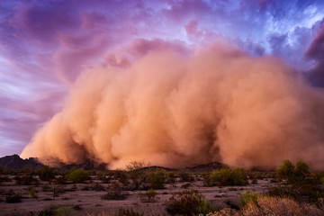 Haboob dust storm in the desert