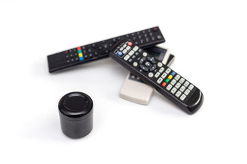 Old versus new technology concept - remote control
