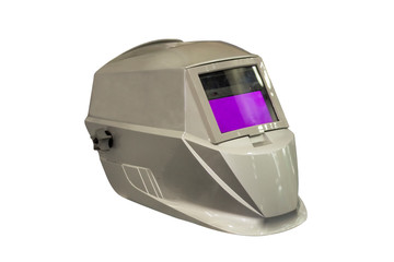 Fototapeta premium Modern of welding helmet auto darkening isolated on white background with clipping path