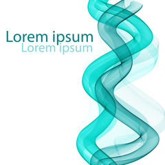 Abstract blue wave on white background