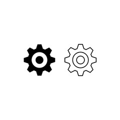 Gear icon. App settings sign