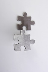 metal puzzle on a white background