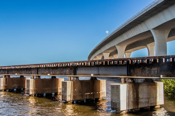 railway and road bridges in Stuart, Florida