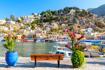 typical greek landscape in Symi island, Dodecanese, Greece