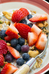 high fiber breakfast cereal with fruit and nuts