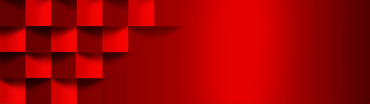 bright, red pho with the image of volumetric cubes