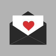 Love letter icon. Mail icon. Vector illustration.