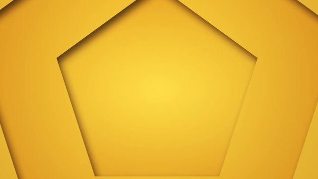 ِAbstract pentagon background. Colorful cartoon intro with yellow pentagonal tunnel. Creative 3d geometric transition. reaction and sport background. clean paper cuts animation.