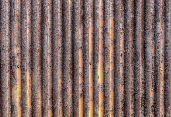 Stripped Reddish Rusty Heavily Corrugated Steel