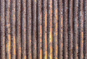 Stripped Reddish Rusty Heavily Corrugated Steel
