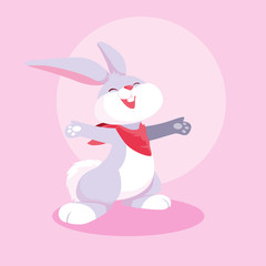 cute rabbit animal character