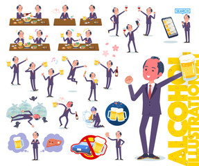 Fototapeta premium flat type samurai Businessman_alcohol