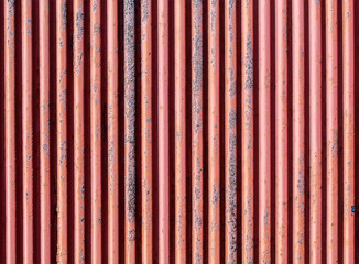 Red Painted Stripped and Slightly Corrugated Metal