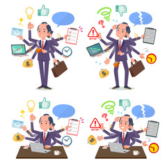 flat type samurai Businessman_mulch task Office