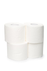 toilet paper on white background