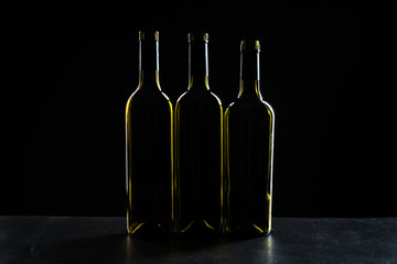 Wine bottle mockup. Front view.