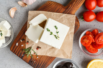 Homemade greek cheese concept