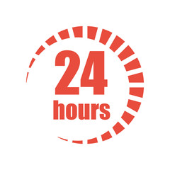 Works round the clock 24 hours. Icon. Vector illustration.