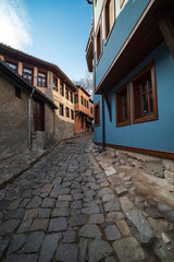 Typical architecture,historical medieval houses in Bulgaria. The Ethnographic Museum of Plovdiv. Ancient Plovdiv is UNESCO's World Heritage