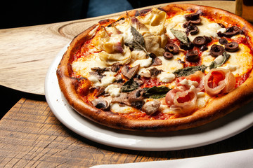 Delicious roast pizza