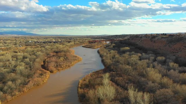Drone footage Rio Grande river USA