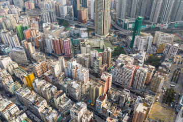 Fototapeta na wymiar Aerial of Hong Kong city