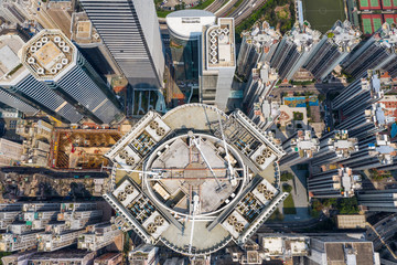 Top view of Hong Kong city