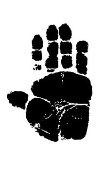Footprint Imprint of the monkey's right paw. Vector image