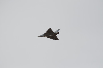 Fighter plane delta wings down view