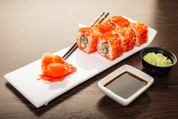 sushi roll set in a plate