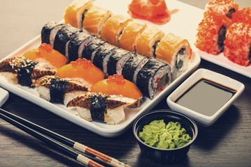 sushi roll set in a plate