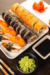 sushi roll set in a plate